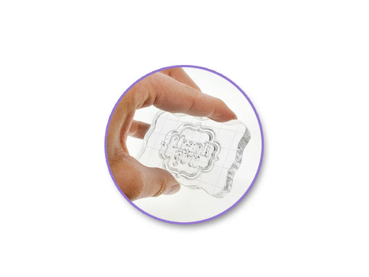 Clear Acrylic Stamp Block: 8cmx5cmx1cm Ergonomic Applicator w/Grids