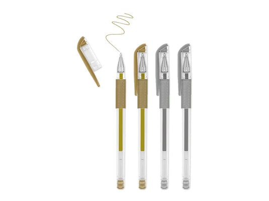 Scrapbook Gel Pens: 4/pack Acidfree Assorted PhotoSafe D) Gold/Silver Metallic