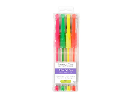 Scrapbook Gel Pens: 4/pack Acidfree Assorted PhotoSafe G) Neons