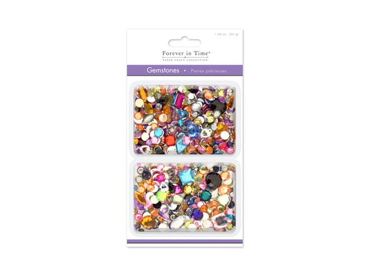 Paper Craft Emb: Gemstones Asst Shapes/Colors/Sizes 30g