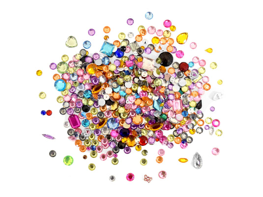 Paper Craft Emb: Gemstones Asst Shapes/Colors/Sizes 30g
