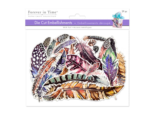Paper Craft Emb: Die Cuts w/Foil Accents D) Feather