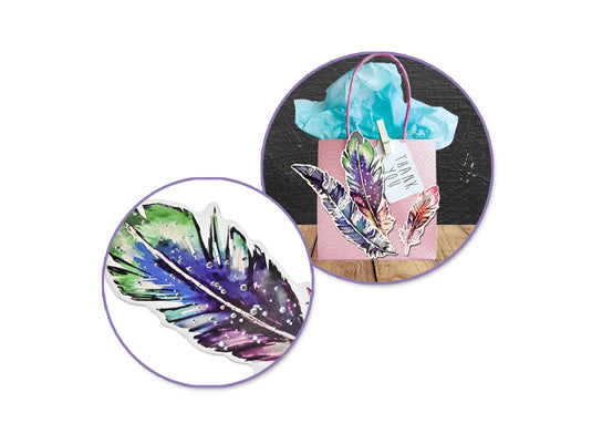 Paper Craft Emb: Die Cuts w/Foil Accents D) Feather