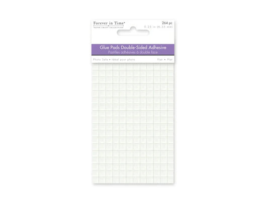 Clear Glue Pads: 1/4" Square 264pc High-Tack Flat Acid free