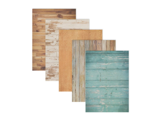 Paper Stack: 6.1"x8.5" Self-Stick 80g 15Sht A) Distressed Wood