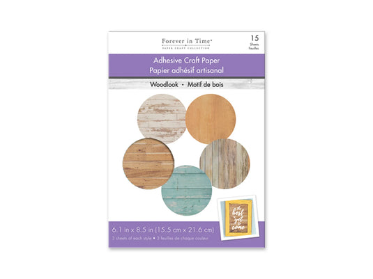 Paper Stack: 6.1"x8.5" Self-Stick 80g 15Sht A) Distressed Wood