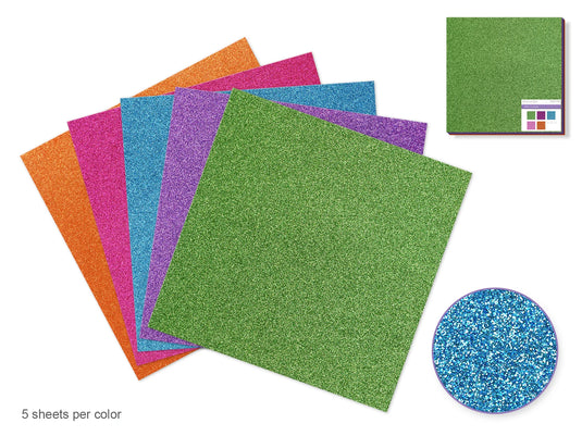Scrapbook Paper: 12"x12" Glitter Cardstock 190gsm A) Glam