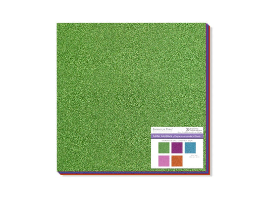 Scrapbook Paper: 12"x12" Glitter Cardstock 190gsm A) Glam
