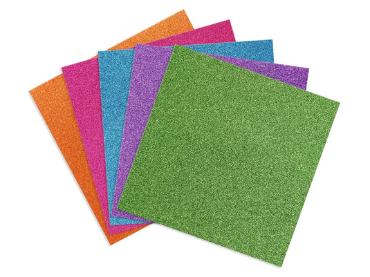 Scrapbook Paper: 12"x12" Glitter Cardstock 190gsm A) Glam