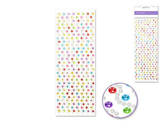 Paper Craft Sticker: 10cmx27cm Jewel Borders O) Confetti Swirl