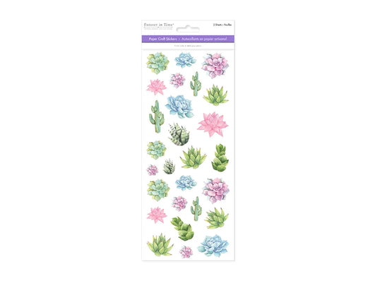 Paper Craft Sticker: 5"x12" 2-Sticker Themed Set F) Succulents