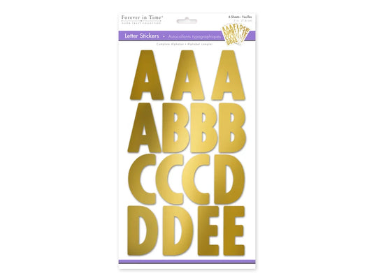 Paper Craft Sticker: 3" Letters 6 Sheets B) Large Caps Gold Metallic