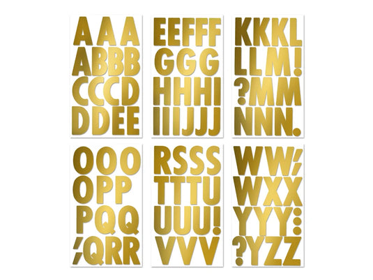 Paper Craft Sticker: 3" Letters 6 Sheets B) Large Caps Gold Metallic