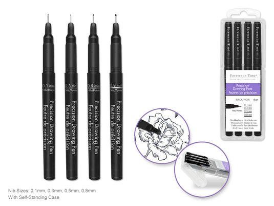 Paper Craft Writer: Black Ink Precision Drawing Pen Value Case