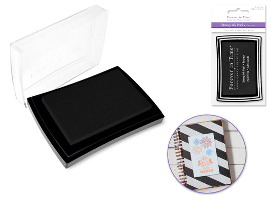 Stamp Ink Pad: 1.5"x2.5" Pigment Solid Color AcidFree C) Black