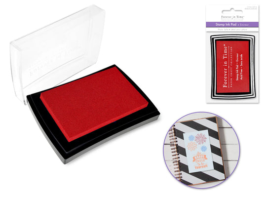 Stamp Ink Pad: 1.5"x2.5" Pigment Solid Color AcidFree K) Really Red