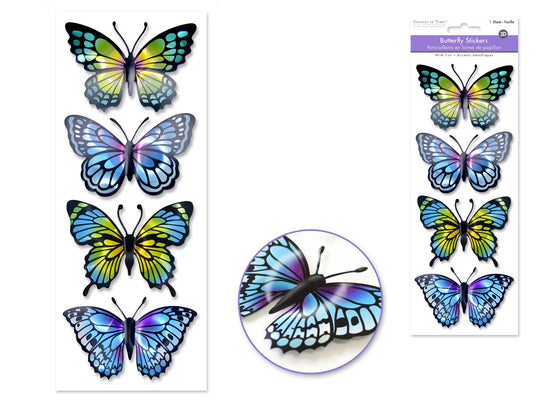 Paper Craft Sticker: 25.5cmx10cm 3D Butterflies A) Style 1