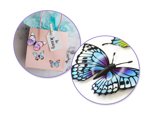 Paper Craft Sticker: 25.5cmx10cm 3D Butterflies A) Style 1