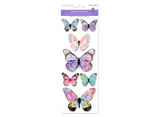 Paper Craft Sticker: 25.5cmx10cm 3D Butterflies B) Style 2