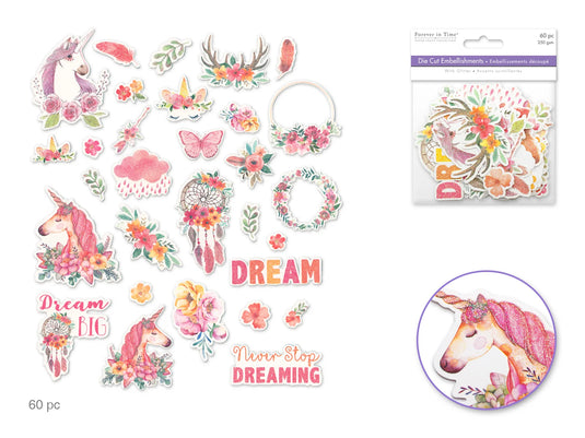 Paper Craft Emb: Glitter Die Cuts 250gsm A) Boho Dreams