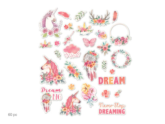 Paper Craft Emb: Glitter Die Cuts 250gsm A) Boho Dreams