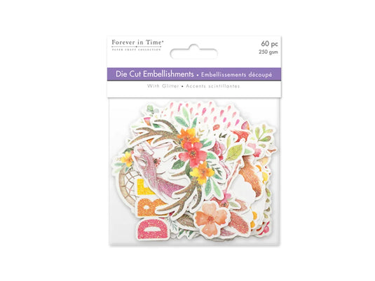Paper Craft Emb: Glitter Die Cuts 250gsm A) Boho Dreams