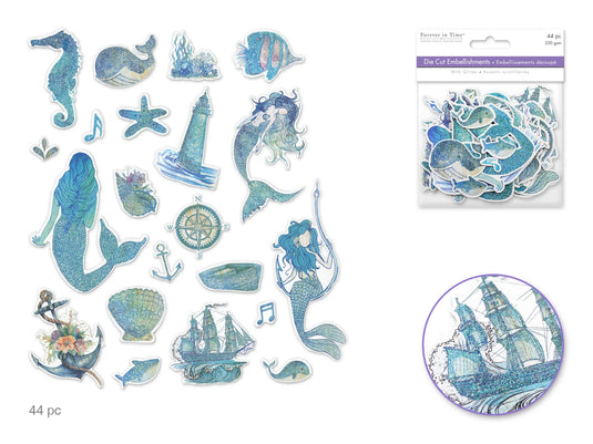 Paper Craft Emb: Glitter Die Cuts 250gsm D) Nautical