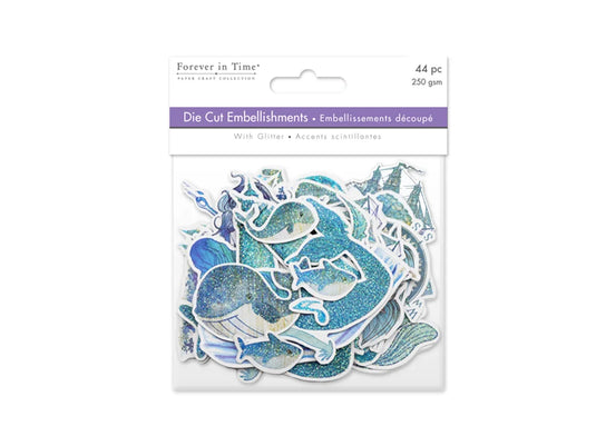 Paper Craft Emb: Glitter Die Cuts 250gsm D) Nautical