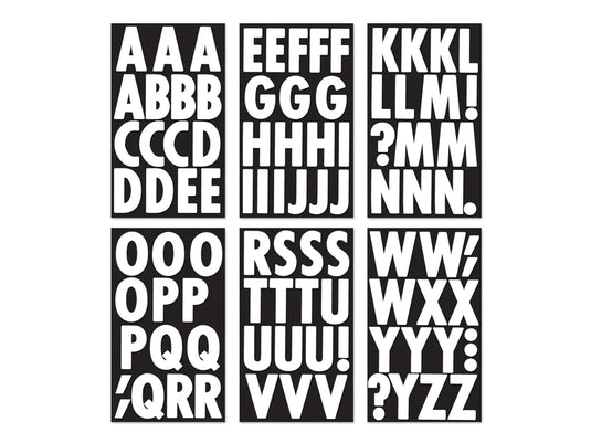 Paper Craft Sticker: 3" Letters 6 Sheets D) Large Caps White Glossy