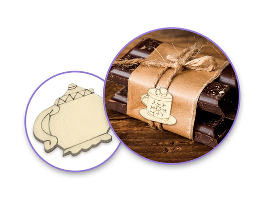 Paper Craft Emb: DIY Mini Wood Laser Cut-Outs x15 E) Beverage