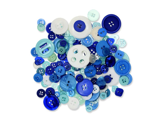 Button Embellishment: 60g Fashion-Dyed Medley A) Sky
