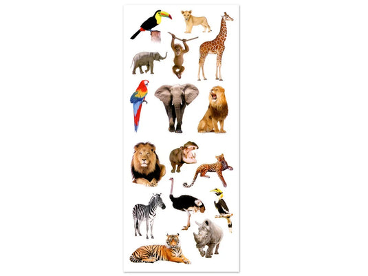 Paper Craft Sticker: 5"x12" Classic Themes 'Clear' Photo Safe A) Safari