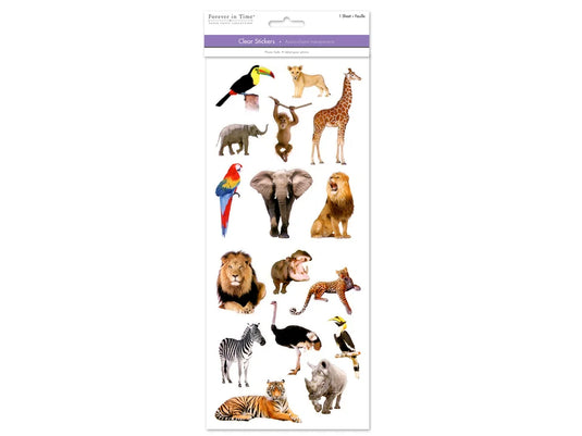 Paper Craft Sticker: 5"x12" Classic Themes 'Clear' Photo Safe A) Safari