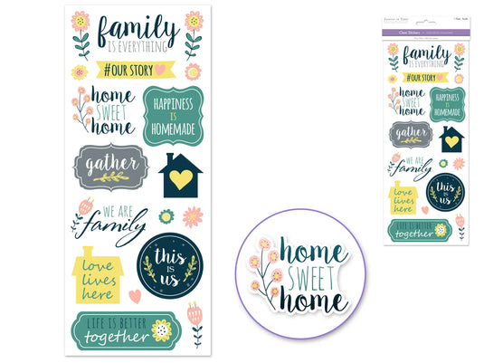 Paper Craft Sticker: 5"x12" Classic Themes 'Clear' Photo Safe F) Family is Everything