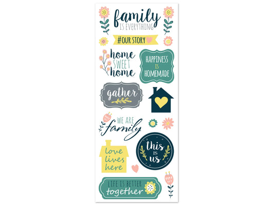 Paper Craft Sticker: 5"x12" Classic Themes 'Clear' Photo Safe F) Family is Everything