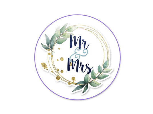 Paper Craft Sticker: 5"x12" Classic Themes 'Clear' Photo Safe J) Mr. & Mrs.