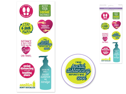 Paper Craft Sticker: 5"x12" Classic Themes 'Clear' Photo Safe M) Social Distancing