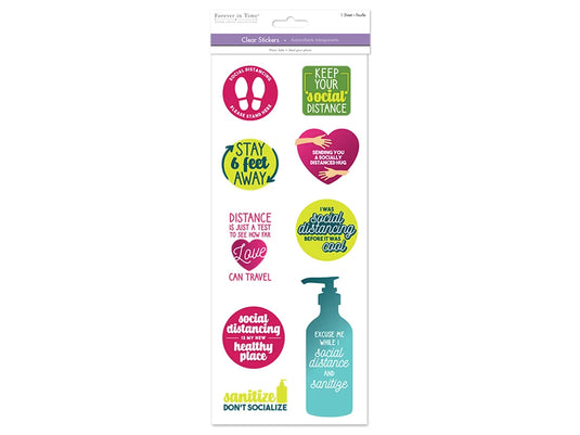 Paper Craft Sticker: 5"x12" Classic Themes 'Clear' Photo Safe M) Social Distancing