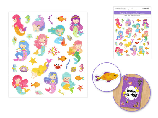 Paper Craft Stickers: 6"x6.5" Dazzle Effects F) Mermaid Tale