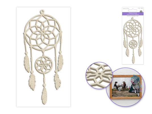Paper Craft Emb: Laser-Cut Primed Chipboard Accents E) Dream Catcher