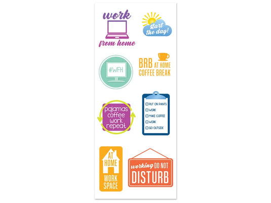 Paper Craft Sticker: 5"x12" Classic Themes 'Clear' Photo Safe Q) Work From Home