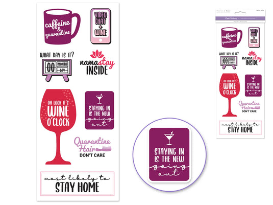 Paper Craft Sticker: 5"x12" Classic Themes 'Clear' Photo Safe N) Quarantining