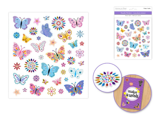 Paper Craft Stickers: 6"x6.5" Dazzle Effects H) Butterfly Fling