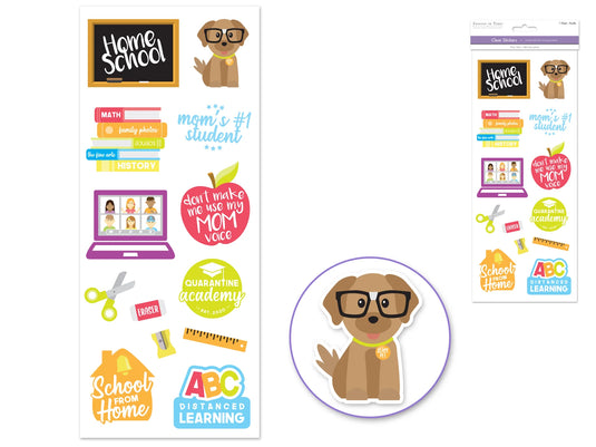 Paper Craft Sticker: 5"x12" Classic Themes 'Clear' Photo Safe T) Home Schooling