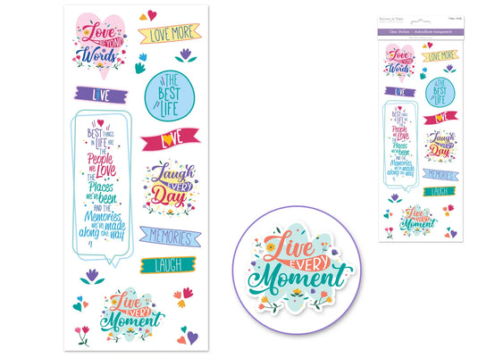 Paper Craft Sticker: 5"x12" Classic Themes 'Clear' Photo Safe V) Inspirational 1