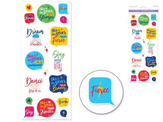 Paper Craft Sticker: 5"x12" Classic Themes 'Clear' Photo Safe W) Inspirational 2