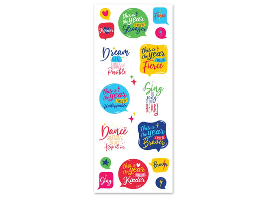 Paper Craft Sticker: 5"x12" Classic Themes 'Clear' Photo Safe W) Inspirational 2