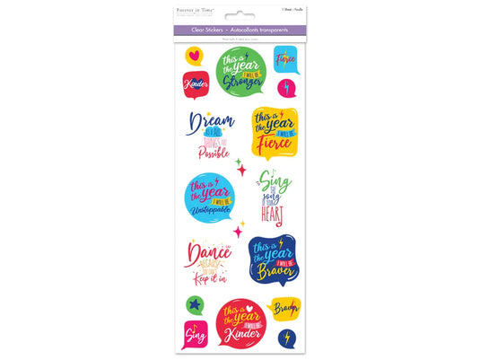 Paper Craft Sticker: 5"x12" Classic Themes 'Clear' Photo Safe W) Inspirational 2