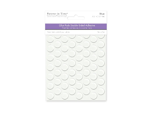 Clear Glue Pads: 1/2" Round 56pc High-Tack Flat Acid free