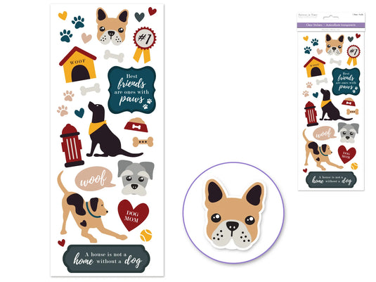 Paper Craft Sticker: 5"x12" Classic Themes 'Clear' Photo Safe X) Dog Lover